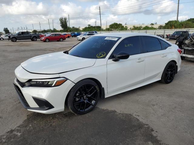 2HGFE2F55NH560918 - 2022 HONDA CIVIC SPORT WHITE photo 1
