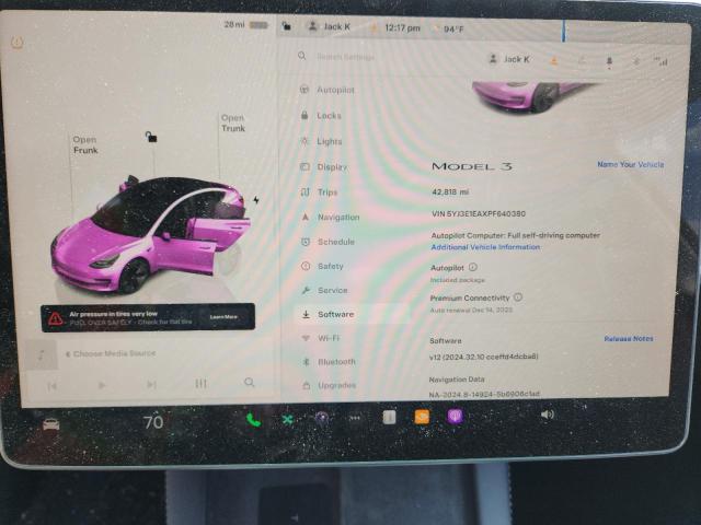 5YJ3E1EAXPF640380 - 2023 TESLA MODEL 3 Սև լուսանկար 9