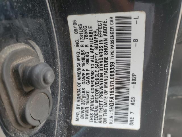 1HGFA16537L008359 - 2007 HONDA CIVIC LX BLACK photo 24