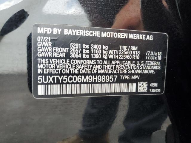 5UXTY5C06M9H98957 - 2021 BMW X3 XDRIVE30I BLACK photo 13