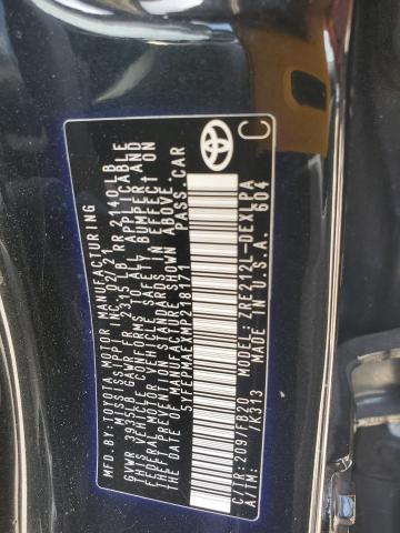 5YFEPMAEXMP218171 - 2021 TOYOTA COROLLA LE BLACK photo 12