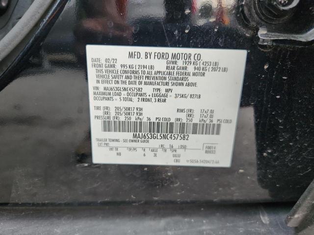 MAJ6S3GL5NC457582 - 2022 FORD ECOSPORT SE Czarny zdjęcie 13