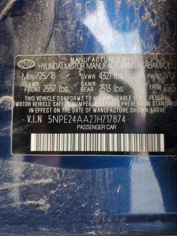 5NPE24AA2JH717874 - 2018 HYUNDAI SONATA ECO BLUE photo 13