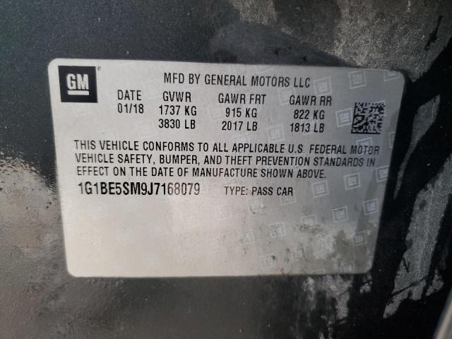 1G1BE5SM9J7168079 - 2018 CHEVROLET CRUZE LT 石墨色 照片 12