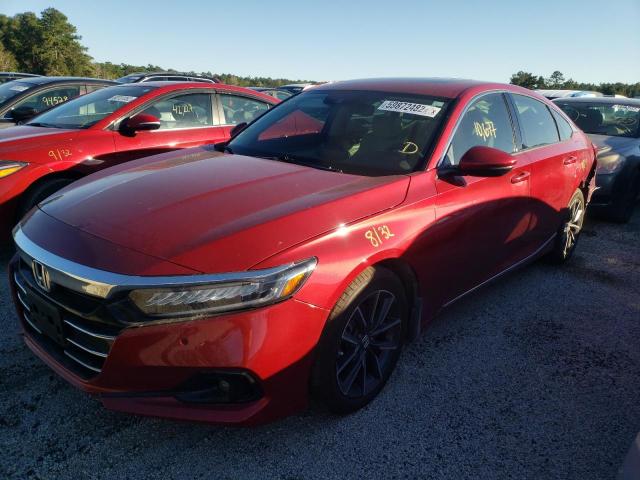 1HGCV1F57MA094791 - 2021 HONDA ACCORD EXL RED photo 2