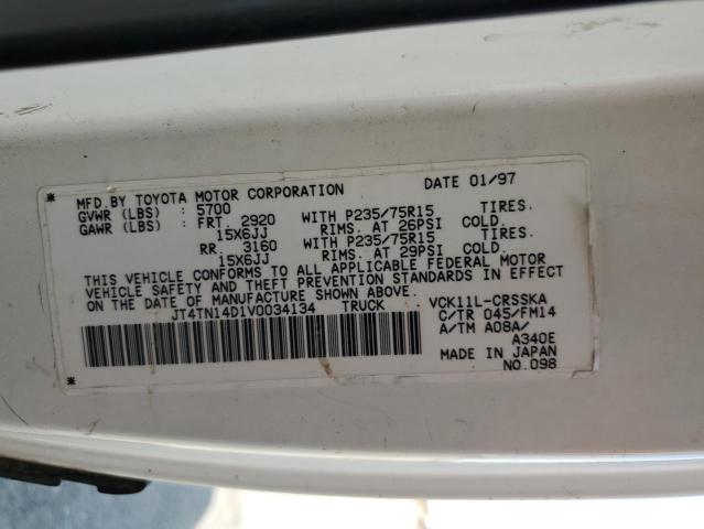 JT4TN14D1V0034134 - 1997 TOYOTA T100 XTRACAB SR5 WHITE photo 12