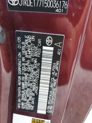 JTKDE177150036176 - 2005 TOYOTA SCION TC 勃艮第红 照片 12