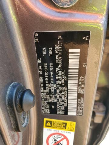 5TDJKRFH3GS281931 - 2016 TOYOTA HIGHLANDER XLE CHARCOAL photo 12
