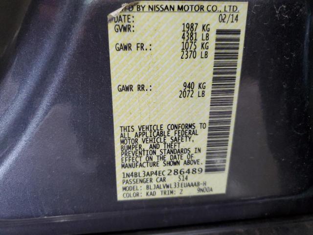 1N4BL3AP4EC286489 - 2014 NISSAN ALTIMA 3.5S SILVER photo 12