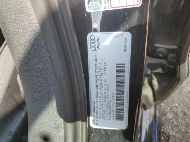 WAUHGAFC3CN159234 - 2012 AUDI A6 PRESTIGE BLACK photo 12