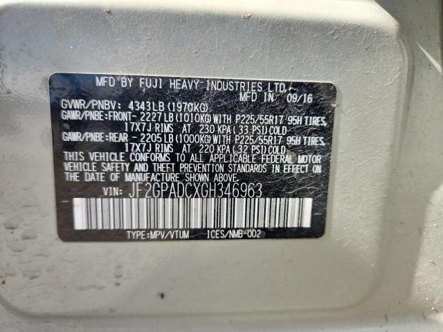 JF2GPADCXGH346963 - 2016 SUBARU CROSSTREK PREMIUM 灰色 照片 14