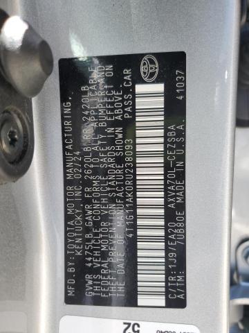 4T1G11AK0RU238093 - 2024 TOYOTA CAMRY SE NIGHT SHADE SILVER photo 12