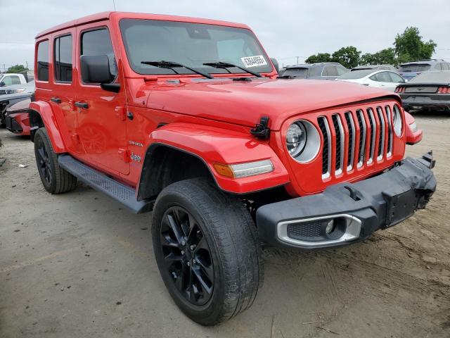1C4JJXP64MW766076 - 2021 JEEP WRANGLER U SAHARA 4XE RED photo 4