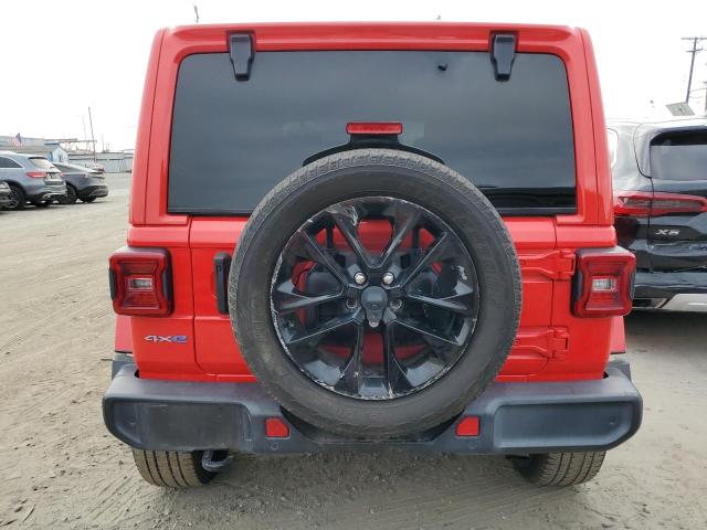 1C4JJXP64MW766076 - 2021 JEEP WRANGLER U SAHARA 4XE RED photo 6