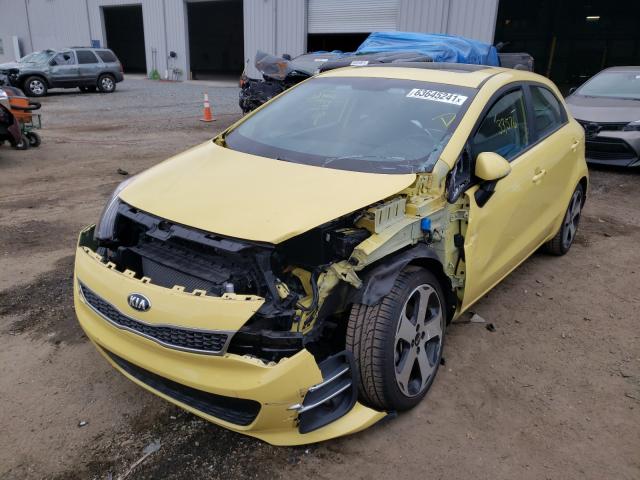 KNADN5A35G6579256 - 2016 KIA RIO EX YELLOW photo 2