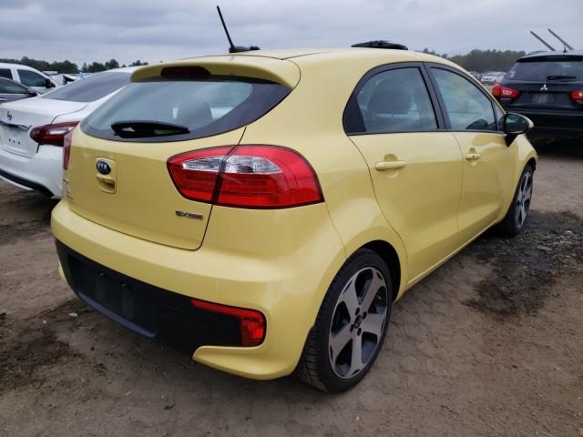 KNADN5A35G6579256 - 2016 KIA RIO EX YELLOW photo 4