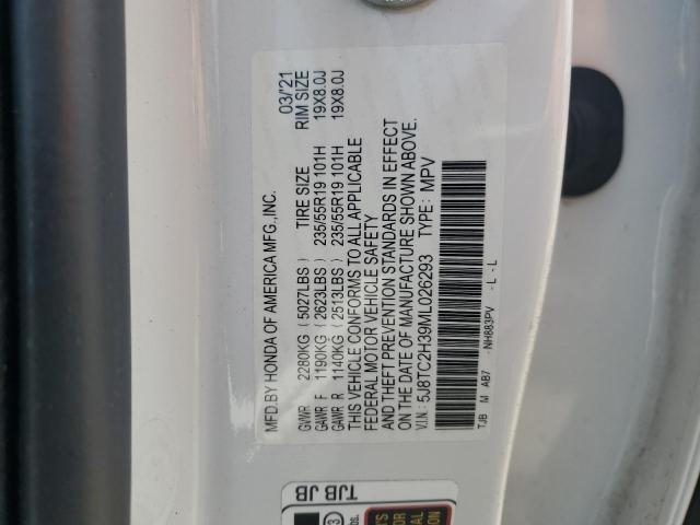 5J8TC2H39ML026293 - 2021 ACURA RDX WHITE photo 13