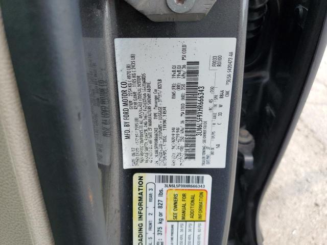 3LN6L5F9XHR666343 - 2017 LINCOLN MKZ RESERVE ნაცრისფერი ფოტო 12