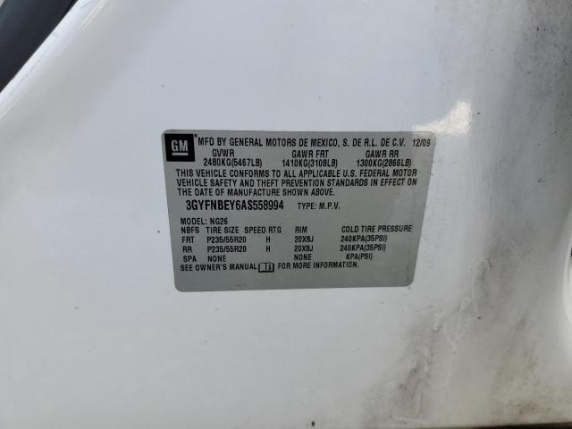 3GYFNBEY6AS558994 - 2010 CADILLAC SRX PERFORMANCE COLLECTION Biały zdjęcie 14