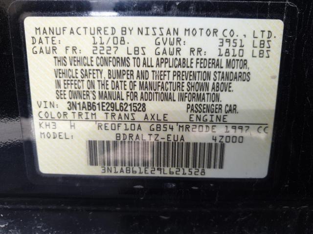 3N1AB61E29L621528 - 2009 NISSAN SENTRA 2.0 BLACK photo 14