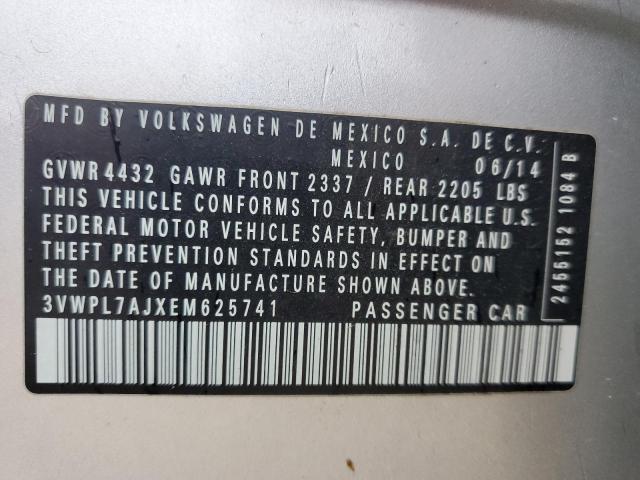 3VWPL7AJXEM625741 - 2014 VOLKSWAGEN JETTA TDI SILVER photo 12