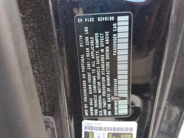 WVWFW8AH5EV003448 - 2014 VOLKSWAGEN EOS LUX 黑色 照片 12