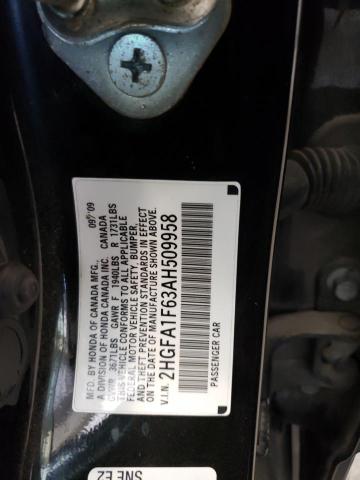 2HGFA1F63AH509958 - 2010 HONDA CIVIC LX-S أسود صورة 12