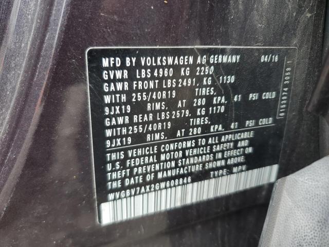 WVGBV7AX2GW608846 - 2016 VOLKSWAGEN TIGUAN S CHARCOAL photo 13