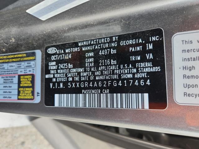 5XXGR4A62FG417464 - 2015 KIA OPTIMA SX 棕色 照片 12