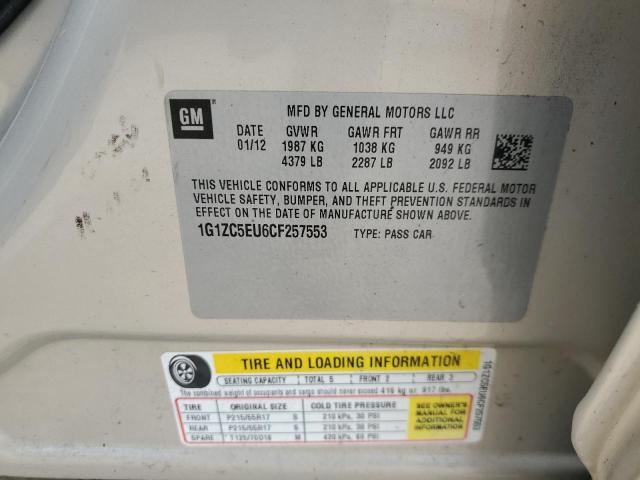 1G1ZC5EU6CF257553 - 2012 CHEVROLET MALIBU 1LT 棕色 照片 12