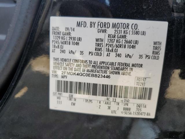 2FMDK4GC0EBB23446 - 2014 FORD EDGE SE BLACK photo 13