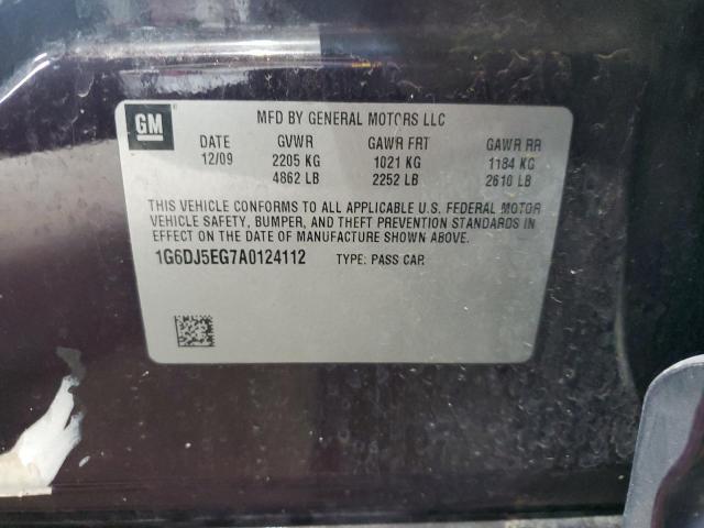 1G6DJ5EG7A0124112 - 2010 CADILLAC CTS PERFORMANCE COLLECTION Lila Foto 12