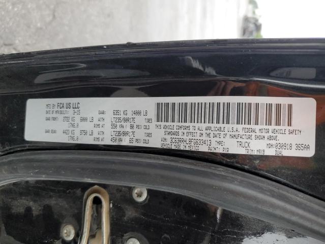 3C63RRHL8FG633413 - 2015 RAM 3500 SLT BLACK photo 12