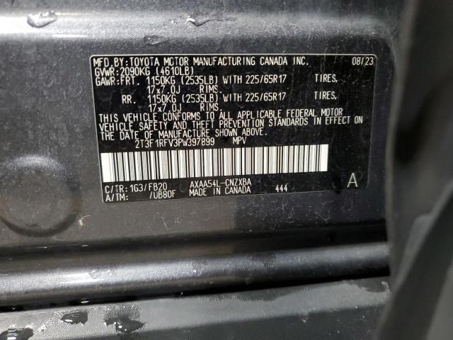 2T3F1RFV3PW397899 - 2023 TOYOTA RAV4 LE GRAY photo 13