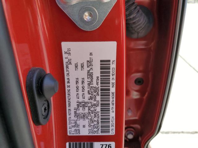 3TMAZ5CN0NM162472 - 2022 TOYOTA TACOMA DOUBLE CAB 红色 照片 10