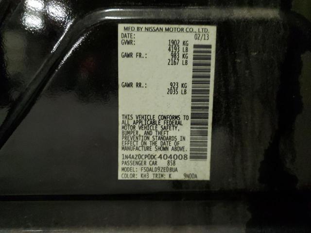 1N4AZ0CP0DC404008 - 2013 NISSAN LEAF S BLACK photo 12