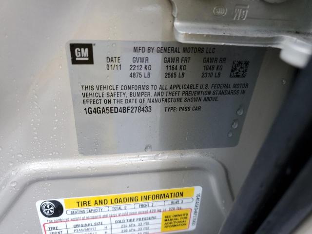 1G4GA5ED4BF278433 - 2011 BUICK LACROSSE CX Braun Foto 12