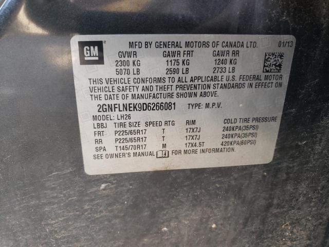 2GNFLNEK9D6266081 - 2013 CHEVROLET EQUINOX LT GRAY photo 13