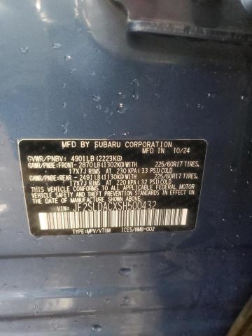JF2SLDACXSH500432 - 2025 SUBARU FORESTER BLUE photo 12