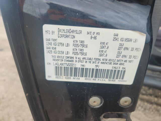 1J4GL48K77W522211 - 2007 JEEP LIBERTY SPORT 黑色 照片 12