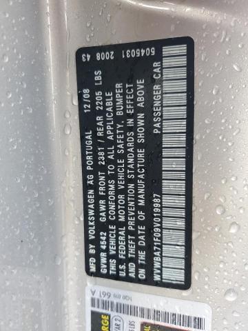 WVWBA71F09V019987 - 2009 VOLKSWAGEN EOS TURBO Srebrny zdjęcie 12