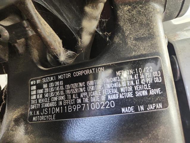 JS1DM11B9P7100220 - 2023 SUZUKI GSX-R1000 WHITE photo 10