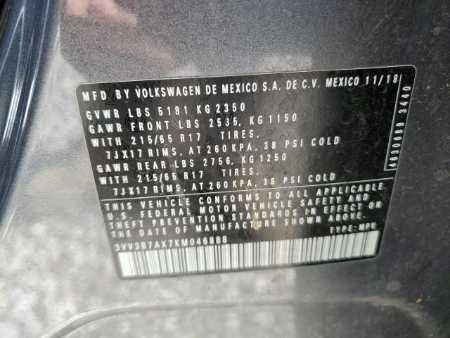 3VV3B7AX7KM046888 - 2019 VOLKSWAGEN TIGUAN SE Сұр фото 13