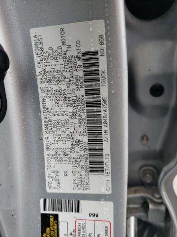 3TMJU62N97M037012 - 2007 TOYOTA TACOMA DOUBLE CAB PRERUNNER SILVER photo 12