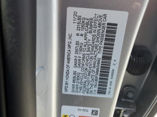 19UUB5F54MA004842 - 2021 ACURA TLX TECH A SILVER photo 12