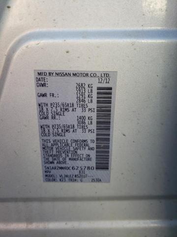 5N1AR2MM4DC625780 - 2013 NISSAN PATHFINDER S SILVER photo 13