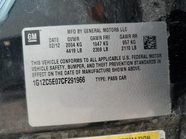 1G1ZC5E07CF291966 - 2012 CHEVROLET MALIBU 1LT BLACK photo 13