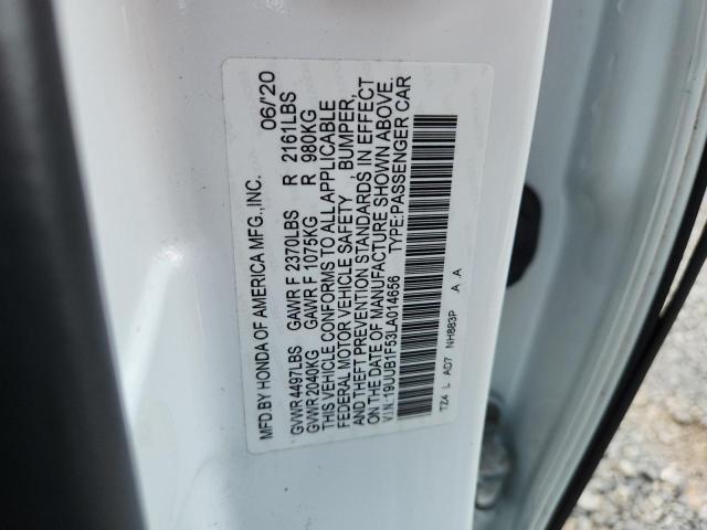 19UUB1F53LA014656 - 2020 ACURA TLX TECHNOLOGY 白色 照片 12