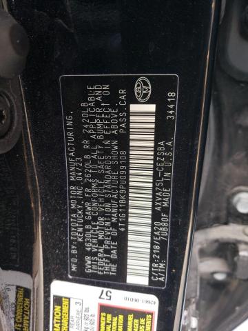 4T1G11BK9PU099108 - 2023 TOYOTA CAMRY SE NIGHT SHADE BLACK photo 12