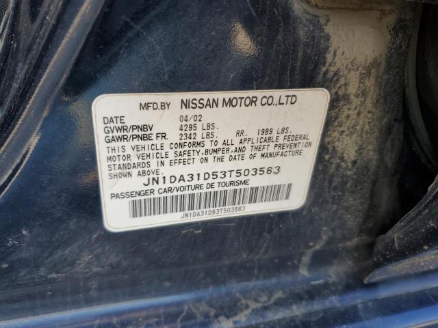 JN1DA31D53T503563 - 2003 NISSAN MAXIMA GLE BLUE photo 12